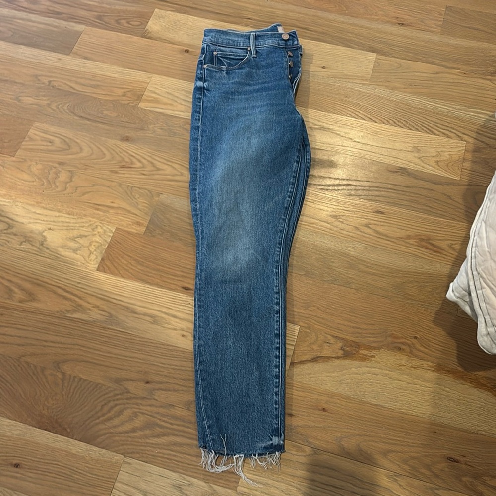 MOTHER Blue High-Rise Straight Jeans